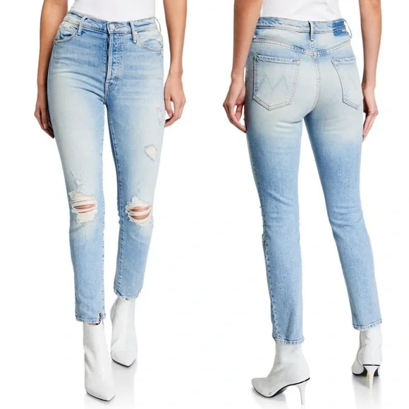 Mother Superior The Super Stunner Ankle Distressed Skinny Jeans Say Amen Again